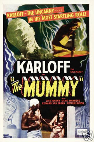 The Mummy Karloff 1932 Vintage Horror Movie Poster Print