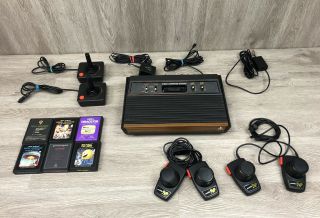 Vintage Atari Video Computer System Controllers Games With 6 Games