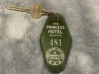 Vintage The Princess Motel Hotel Key & Fob Bermuda 481