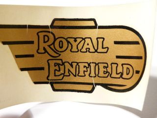 Last One Vintage Royal Enfield Bullet Motorbike Gold Decal Badge D44