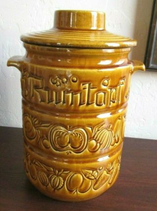 Vintage Rumtopf Lidded Rum Fermenting Pot Crock Jar 825 - 32 W.  Germany