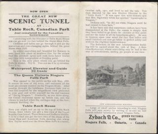 Niagara Falls Scenic Tunnel Travel Brochure Card Around 1908