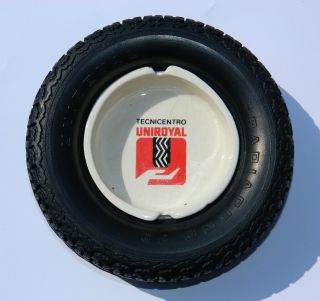 Vintage Rare Tecnicentro Uniroyal Tire Rubber Advertising Ashtray Mexico 6 1/2