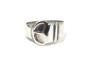 A Great Vintage Victorian Style 925 Sterling Silver Plain Buckle Ring 29489