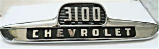 Vintage 1955 Emblem Hood Side 3100 Chevrolet 1/2 Ton Truck 1st Series Chevy