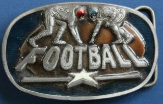 Vintage American Football Belt Buckle,  Made In Usa 1990,  C,  J 1448 [15312]