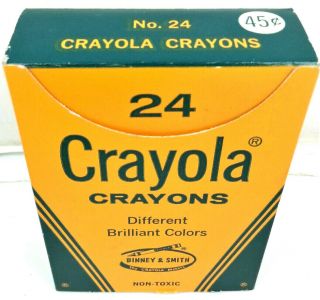 Vintage Crayola Crayons Binney & Smith 24 Different Brilliant Colors 45 Cents