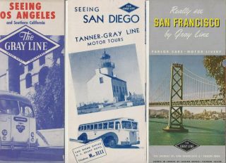 Vintage California The Gray Line Travel Brochures