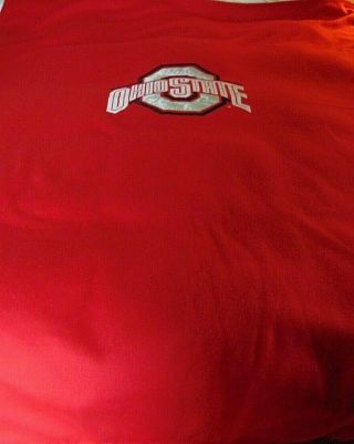 Ohio State University Buckeyes Blanket Vtg Throw Bed Cover Twin Red Embroidered