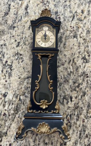 Vtg 8 Day Germany Schmid Miniature Wind Up Grandfather Clock With Pendulum As/is