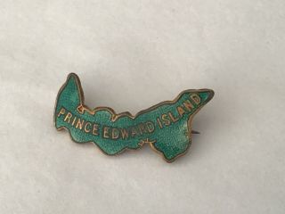 Vintage Enamel On Copper Pin Prince Edward Island
