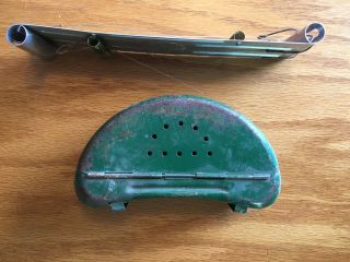 Vintage Old Pal Metal Hook Holder w/ Snelled Hooks & Old Pal Belt Worm Container 3