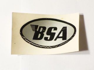 Vintage Bsa Silver & Black Motorbike Tank Helmet Badge Decal D13