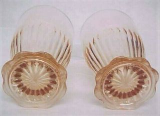 Two Vintage Old Colony Lace Edge Footed Tumblers Pink 5 