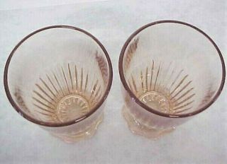 Two Vintage Old Colony Lace Edge Footed Tumblers Pink 5 