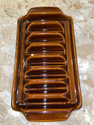 Vintage Tio Sancho Brown Glaze Ceramic Taco 8 Shell Holder/rack 13.  5x7x1.  75”
