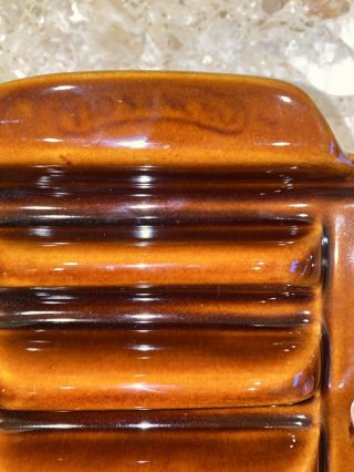Vintage Tio Sancho Brown Glaze Ceramic Taco 8 Shell Holder/Rack 13.  5x7x1.  75” 2