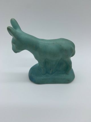 Vintage Van Briggle Donkey Paperweight Turquoise Ming Figure