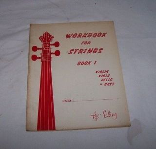 Vintage Violin Viola Bass Method Book Strings Workbook 1960s 1