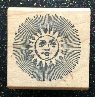Vintage Rubber Stamp " Let The Sun Shine In " By Stamp Francisco 1 1/2 X 1 1/2 "