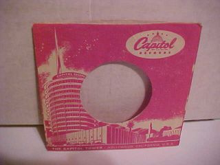 Capitol Vintage 7 Inch 45 Rpm Sleeve Only No Record Tower Hollywood