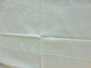Vintage United States Navy Military Linen Tablecloth Large Appx 145” By 72”