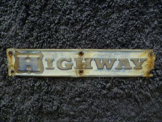 Vintage Highway Truck Trailer Emblem Badge Logo Sign Plaque Nameplate