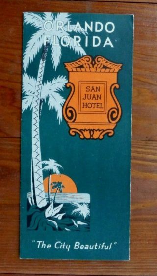 San Juan Hotel Brochure,  Orlando,  Florida - 1950 