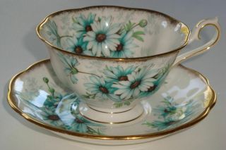 Vintage Royal Albert Forget - Me - Not Avon Shape Tea Cup And Saucer Bone China