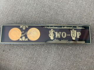 Australian National Game - Two Up: Two 22ct.  Gold Plated Pennies 1948 & 1951