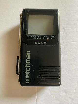 Vintage Sony Watchman Fd - 230 Black/white Portable Tv - W/batteries