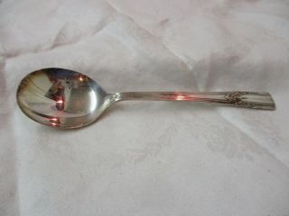 Vintage 1940 Oneida Wm Rogers Aa Silver Plate Gumbo Soup Spoon Artistic