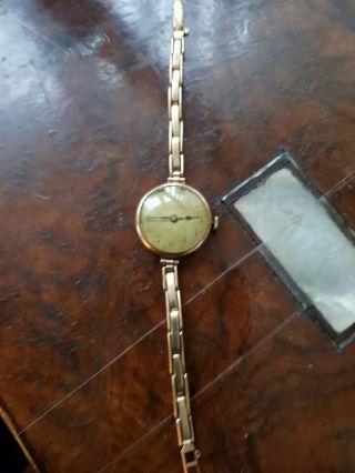 Vintage 9k Gold Ingersoll Womens Watch (spares)