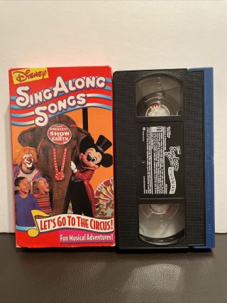 Vtg Disney Sing Along Songs Lets Go To The Circus Vhs Rare Htf Kids Mickey