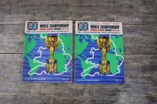 Two Vintage Jules Rimit Cup World Championship 1966 Official Football Programmes