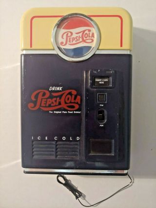 Vintage Nostalgic Pepsi Cola Machine Am/fm Radio Portable Battery O1