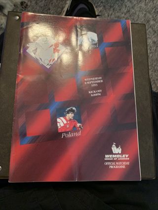 1993 England V Poland Wembley Football/soccer Programme