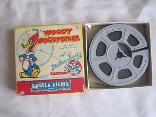 Vintage Castle Films 8 Mm Woody Woodpecker Solid Ivory 494 Box