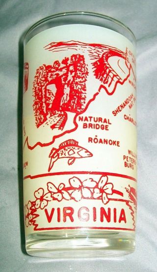 Vintage State Of Virginia Souvenir Glass