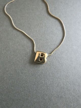 Vintage D ' Orlan Initial Letter B Pendant Necklace 2