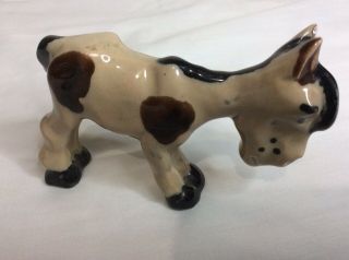 Vintage Glazed Ceramic Horse Figurine Hand Painted Miniature 4” Usa Adorable