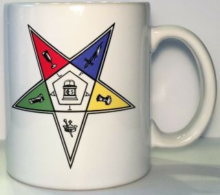 Vintage Order Of The Eastern Star Coffee / Tea Cup Mug Freemason Masonic Lodge