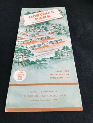 1950s Hortons Park North Truro Campground Trailer Park Brochure