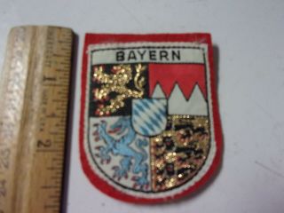 Vintage Bayern Germany Patch - Coat Of Arms - Embroidery Front Felt Back
