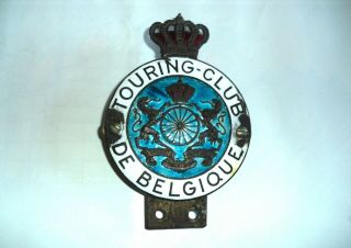 Touring - Club De Belgique,  Belgium Vintage Car Badge With Bracket