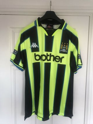 Retro/vintage Manchester City Shirt 1998/1999 Wembley Playoff Size Large Bnwt