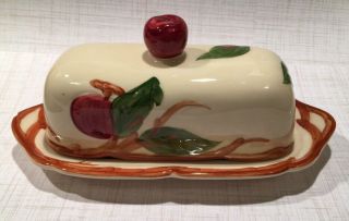 Vntg Franciscan Covered Apple Butter Dish Made In California Flaws On Base