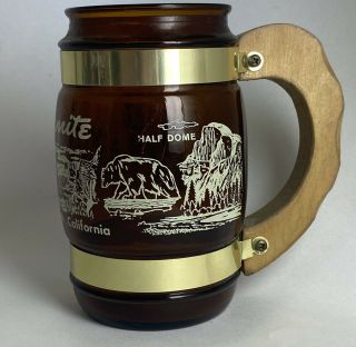 Yosemite National Park Glass Barrel Mug Souvenir Vintage