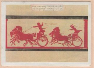 Ancient Horse Chariot Races Vintage Trade Ad Card