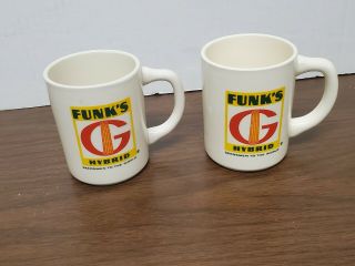 2 Vintage Funks G Hybrid Advertising Seed Corn Coffee Cup Mug